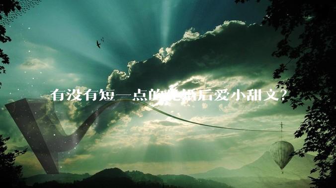有没有短一点的先婚后爱小甜文？